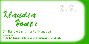 klaudia honti business card